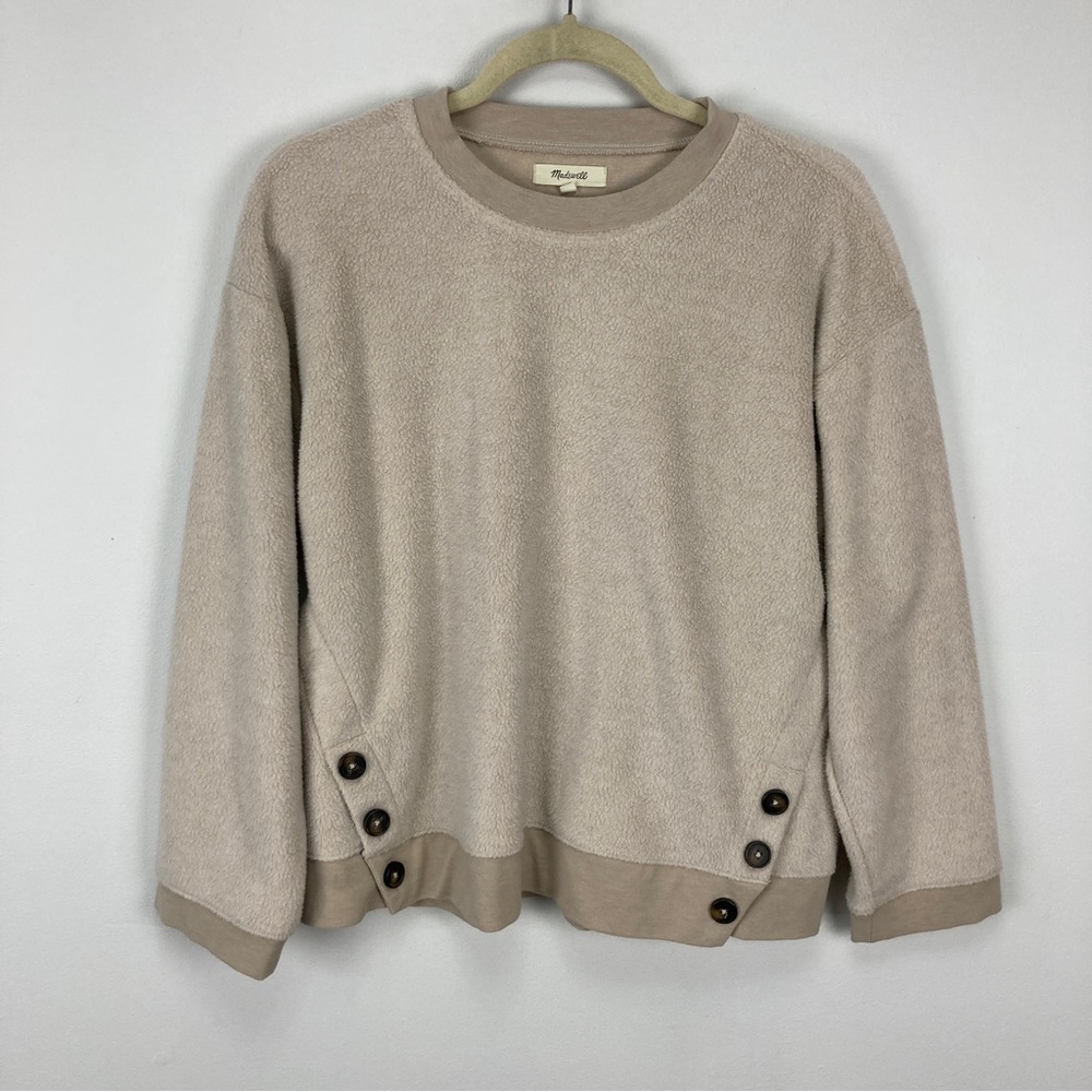Madewell Brushed Side Button Relaxed Sweatshirt - Picture 5 of 11